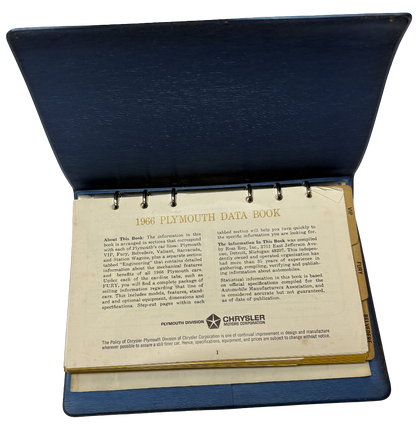 Original 1966 Plymouth Data Book